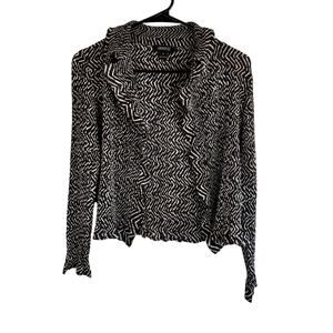 Veeca Womens Size M Accordion Crinkle Long Sleeve Blazer Coverlet